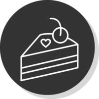 Pastry Line Shadow Circle Icon Design vector