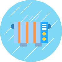 Electric Heater Flat Circle Icon Design vector