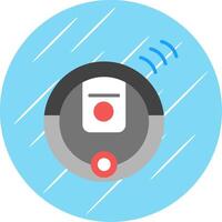 Robot Vacuum Cleaner Flat Circle Icon Design vector