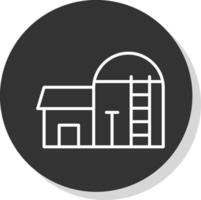 silo línea sombra circulo icono diseño vector