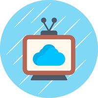 Television Flat Circle Icon Design vector