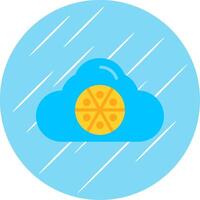 nube plano circulo icono diseño vector