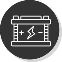 Accumulator Line Shadow Circle Icon Design vector