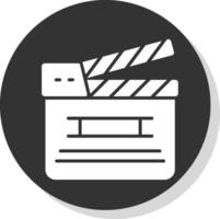 Clapperboard Flat Circle Icon Design vector