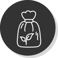 Bio Garbage Bag Line Shadow Circle Icon Design vector