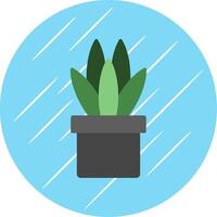 Snake Plant Flat Circle Icon Design vector