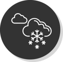 Snowing Line Shadow Circle Icon Design vector