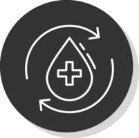 Purified Water Line Shadow Circle Icon Design vector