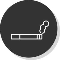 de fumar línea sombra circulo icono diseño vector