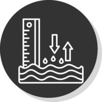 Sea Level Line Shadow Circle Icon Design vector