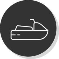 Jet Ski Line Shadow Circle Icon Design vector