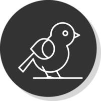 pájaro línea sombra circulo icono diseño vector