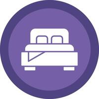 Bedroom Line Shadow Circle Icon Design vector