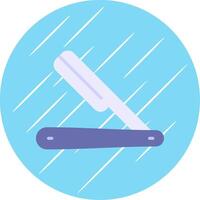 Straight Razor Flat Circle Icon Design vector