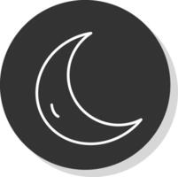 Luna línea sombra circulo icono diseño vector