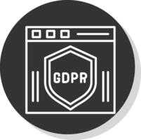 gdpr línea sombra circulo icono diseño vector