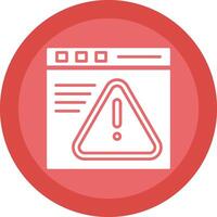 Warning Browser Line Shadow Circle Icon Design vector