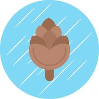 Pine Cone Flat Circle Icon Design vector