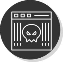 malware línea sombra circulo icono diseño vector