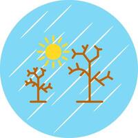 Dry Tree Flat Circle Icon Design vector