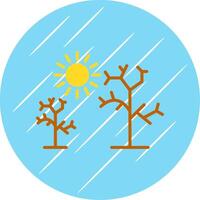 Dry Tree Flat Circle Icon Design vector