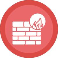 Firewall Line Shadow Circle Icon Design vector