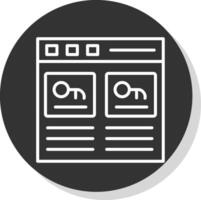 Password Manager Line Shadow Circle Icon Design vector