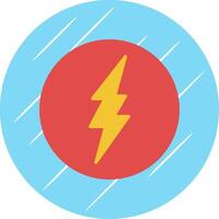 Lightning Flat Circle Icon Design vector