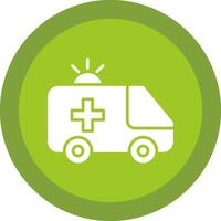 Ambulance Line Shadow Circle Icon Design vector