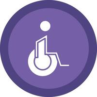 Handicaped Patient Line Shadow Circle Icon Design vector