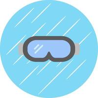 gafas de protección plano circulo icono diseño vector