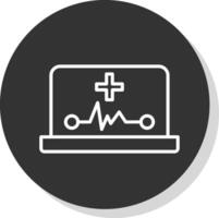 Ehealth Line Shadow Circle Icon Design vector