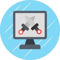 Monitor Screen Flat Circle Icon Design vector