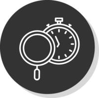 hora rastreo línea sombra circulo icono diseño vector