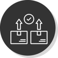 Parcel Line Shadow Circle Icon Design vector