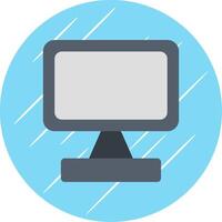 monitor pantalla plano circulo icono diseño vector