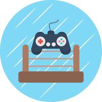 Fighting Game Flat Circle Icon Design vector