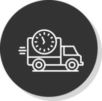 Delivery Time Line Shadow Circle Icon Design vector
