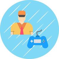 Gamer Flat Circle Icon Design vector