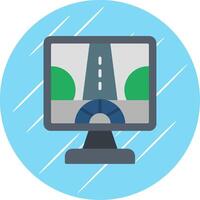 Driving Control Flat Circle Icon Design vector