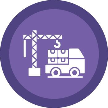 Loader Work Line Shadow Circle Icon Design vector