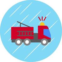 Fire Truck Flat Circle Icon Design vector