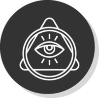 Eye Of Providence Line Shadow Circle Icon Design vector