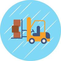 Forklift Flat Circle Icon Design vector