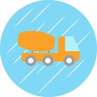Cement Truck Flat Circle Icon Design vector
