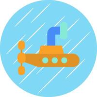 Submarine Flat Circle Icon Design vector