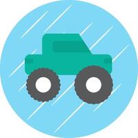 Monster Truck Flat Circle Icon Design vector