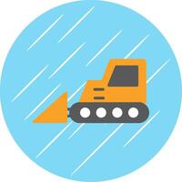 Bulldozer Flat Circle Icon Design vector