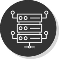 base de datos Architecutre línea sombra circulo icono diseño vector