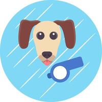 perro plano circulo icono diseño vector